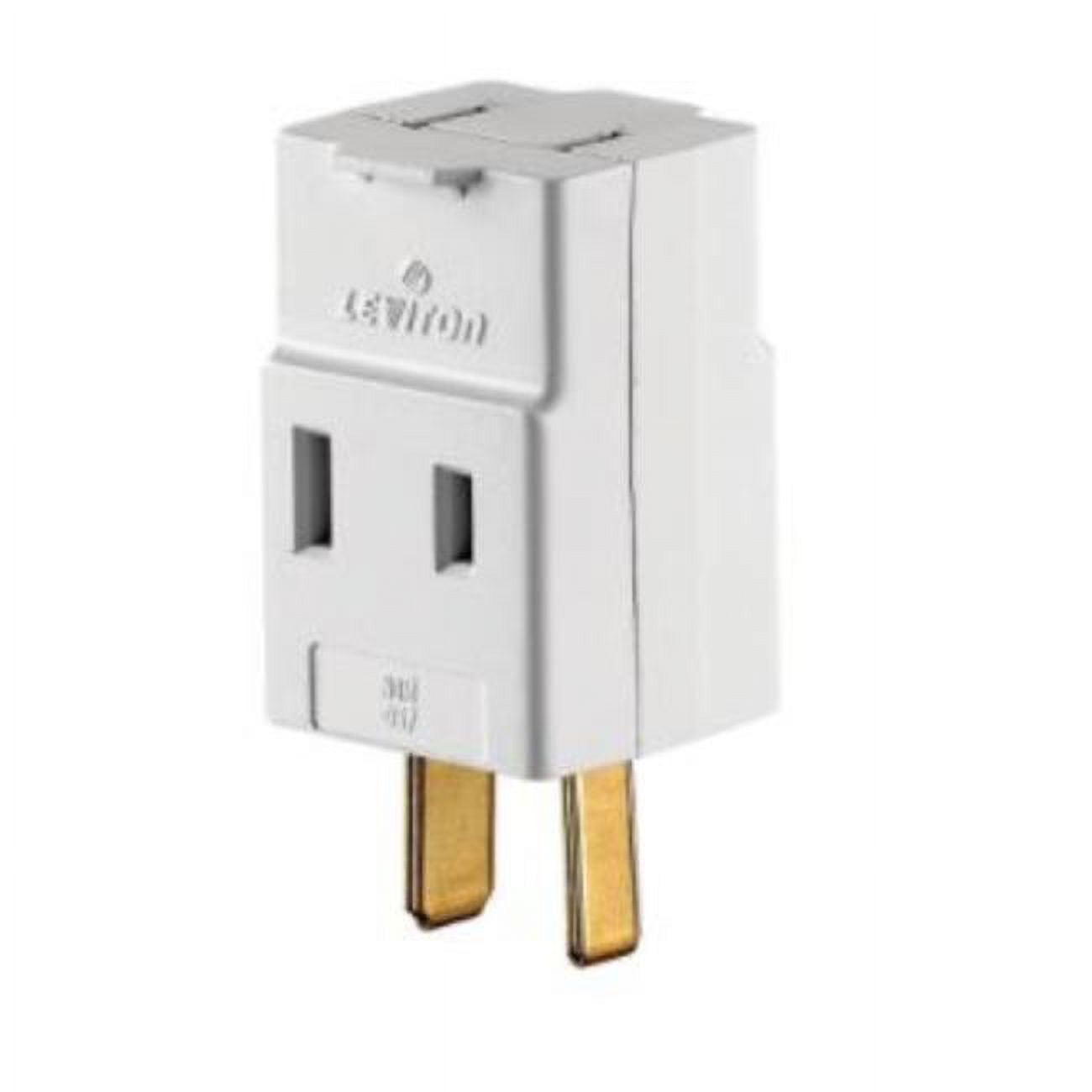 Leviton 3007001 Non-Grounded 3 Outlets Outlet Adapter, White