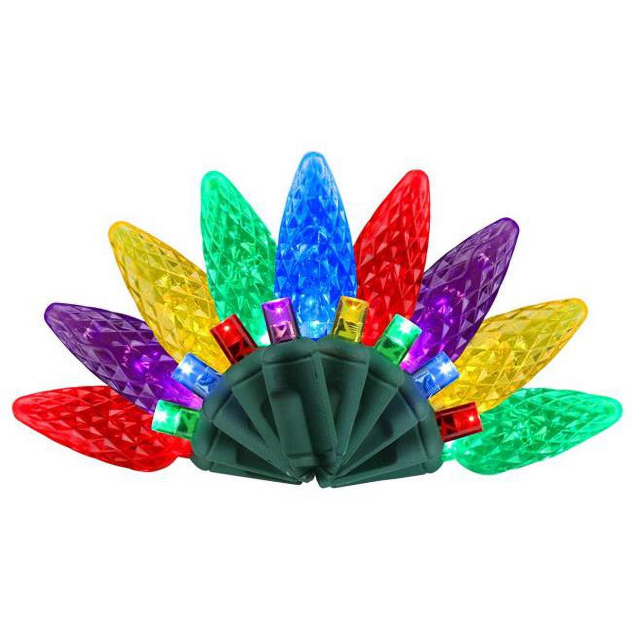 9086411 25 ft. Platinum LED C6 String Christmas Lights, Multi Color - 50 Count
