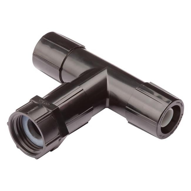 7027348 0.75 in. Compression Drip Irrigation Tee for Garden, Black