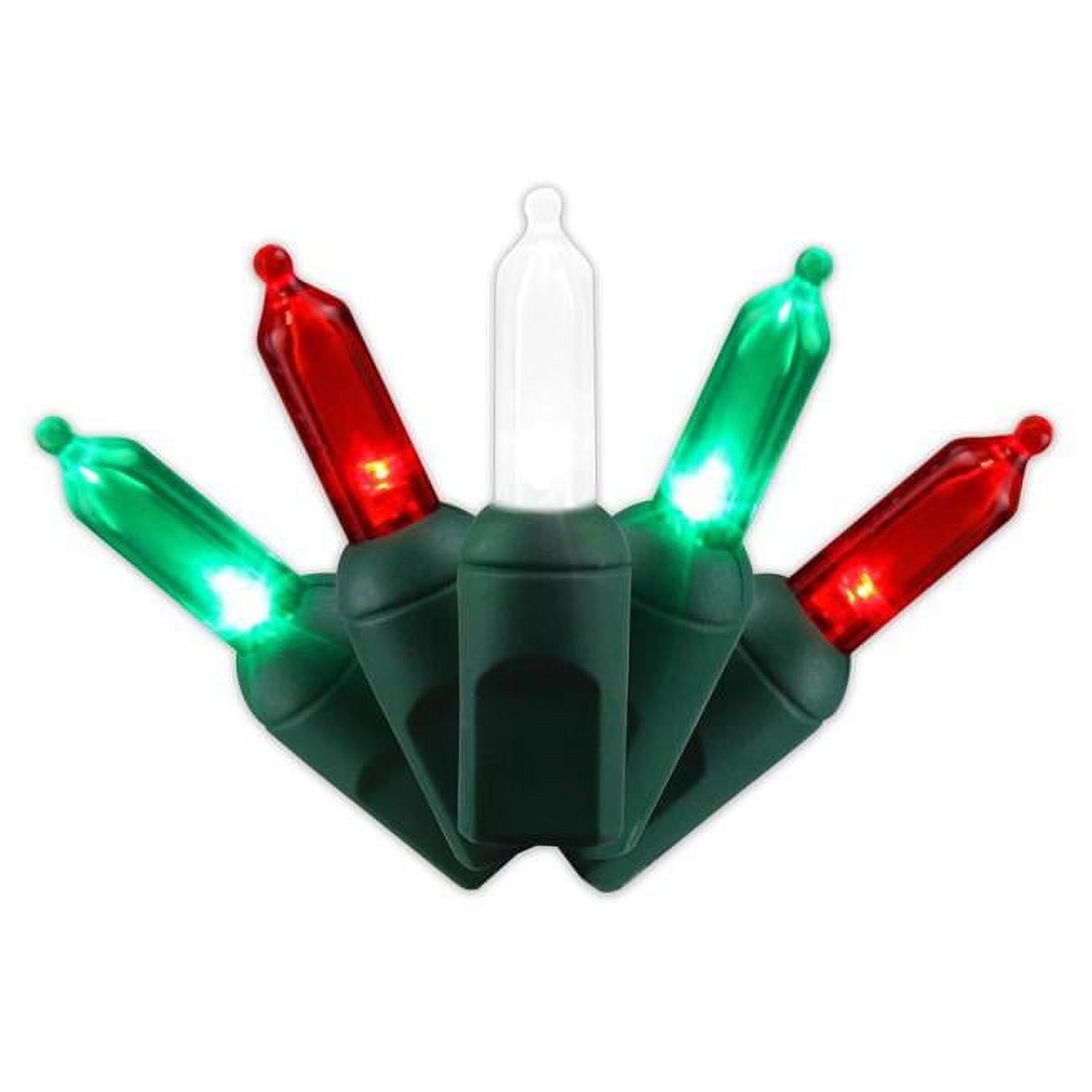 25 ft. Platinum LED T5 String Christmas Lights, Red, Green & Pure White - 50 Count