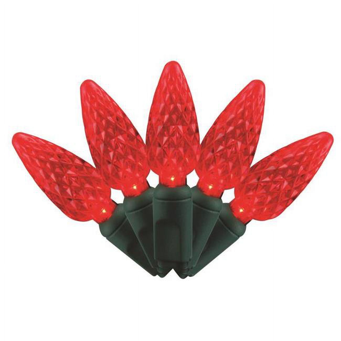 9086340 25 ft. Platinum LED C6 String Christmas Lights, Red - 50 Count