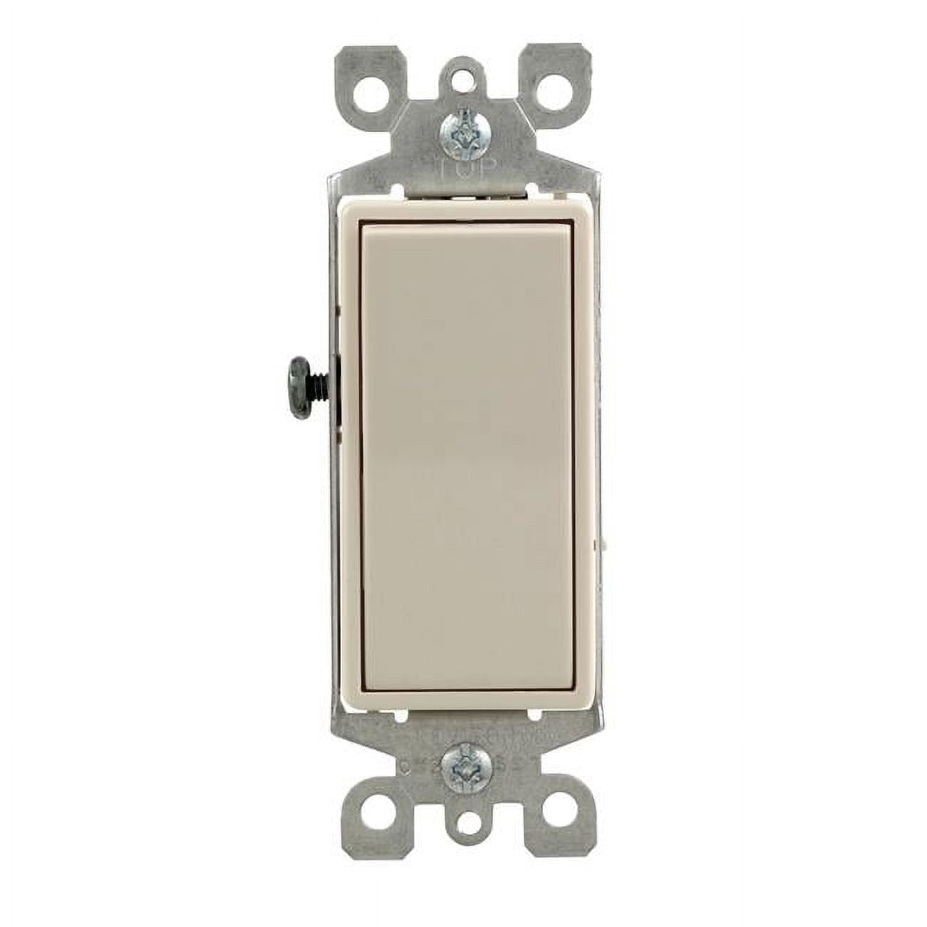 Decora 15A Three Pole Rocker Switch Light, Almond