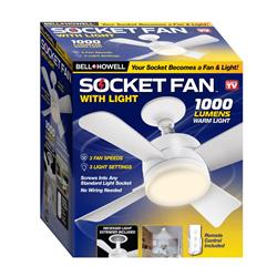6 in. Bell Plus Howell Matte White LED Indoor Socket Fanlight