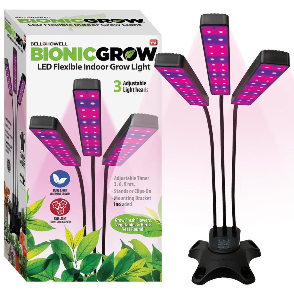 24.02 in. Bell Plus Howell Bionic Glow Multicolor Table Grow Lamp
