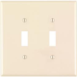 Leviton Almond 2 Gang Nylon Toggle Wall Plate
