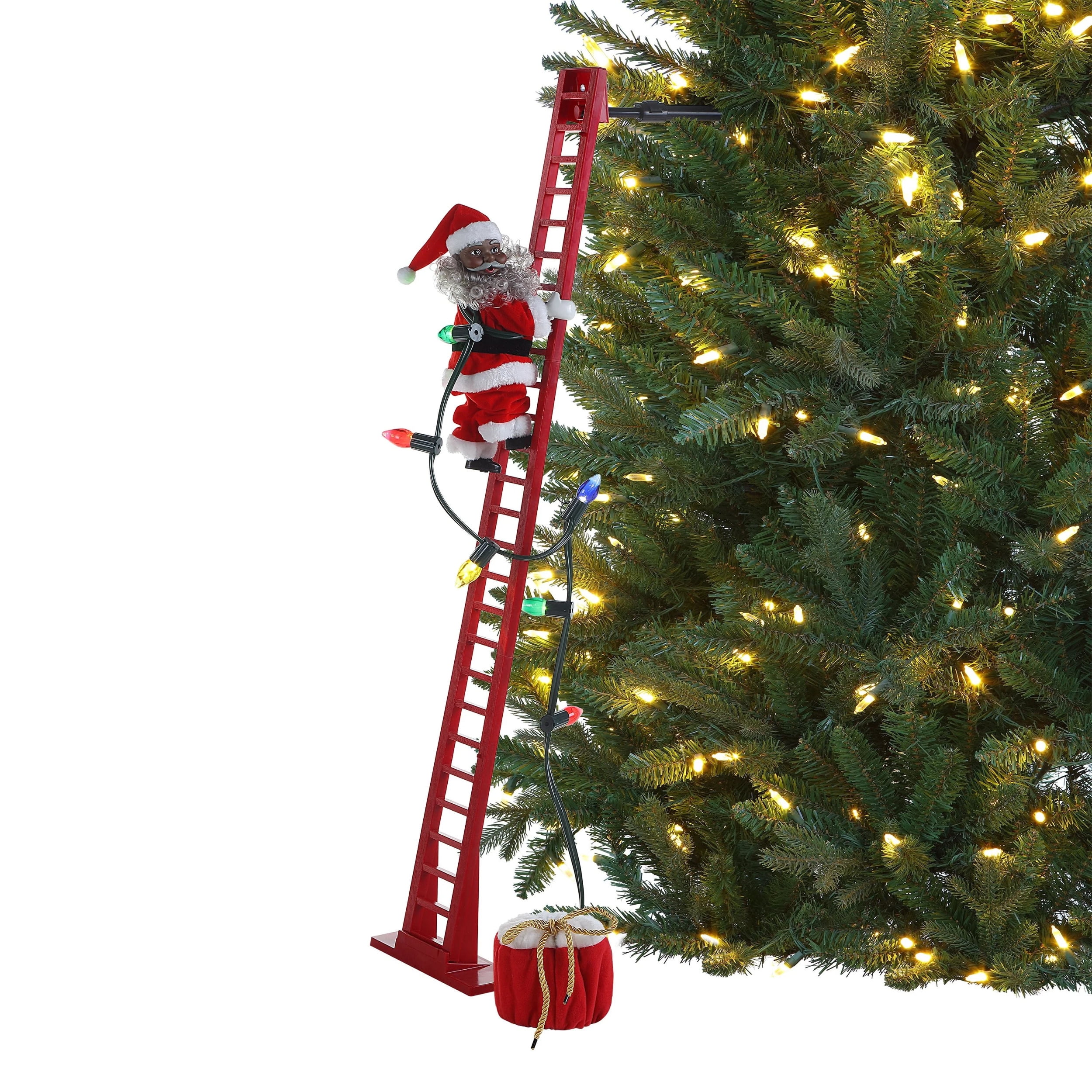 40 in. Climbing Laddr Santa Holiday Decoration