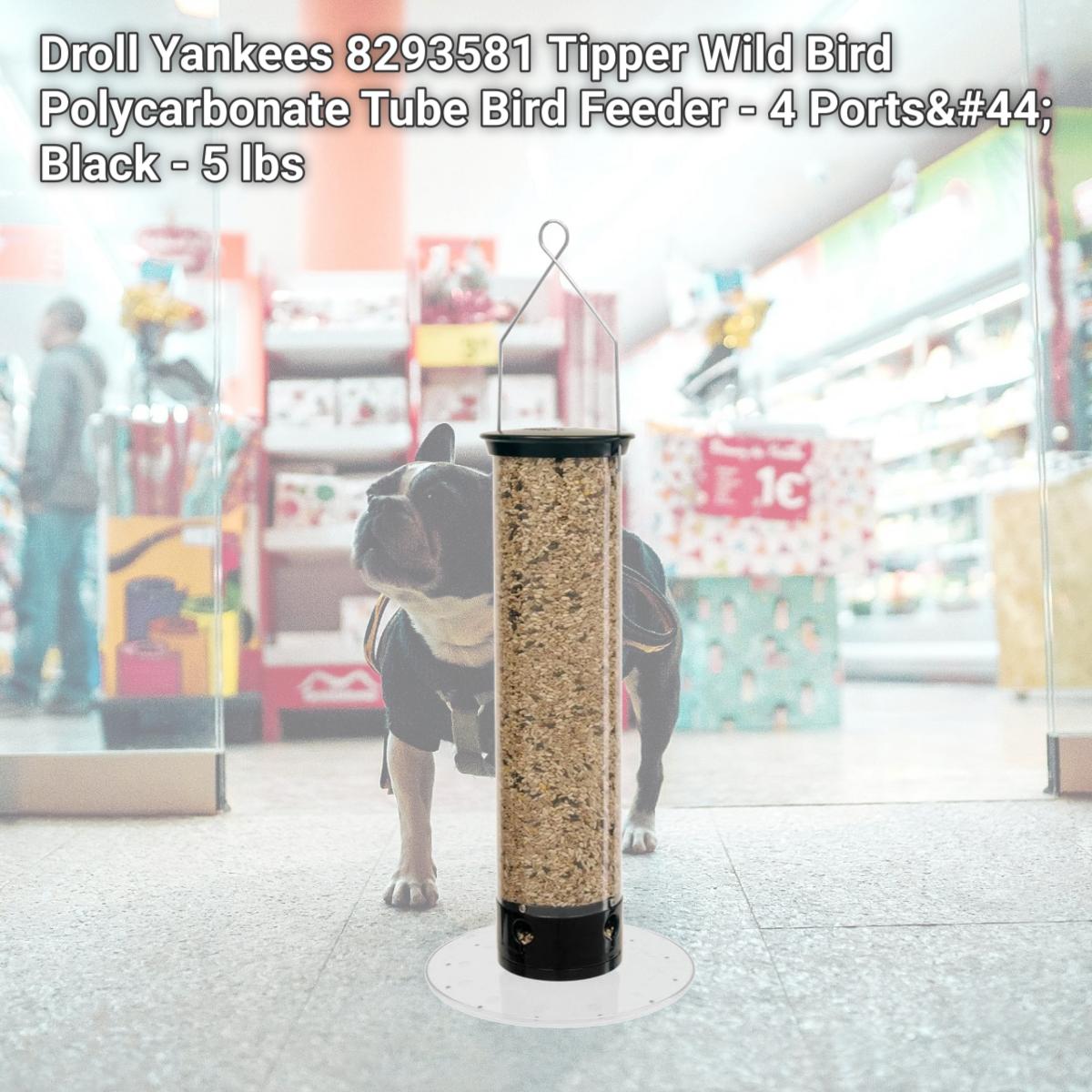 Picture of Droll Yankees 8293581 Tipper Wild Bird Polycarbonate Tube Bird Feeder - 4 Ports&#44; Black - 5 lbs