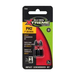 Picture of Blu-Mol Xtreme 2033626 No. 2 x 1 in. Phillips P2 S2 Tool Steel Impact Insert Bit Set - 2 Piece