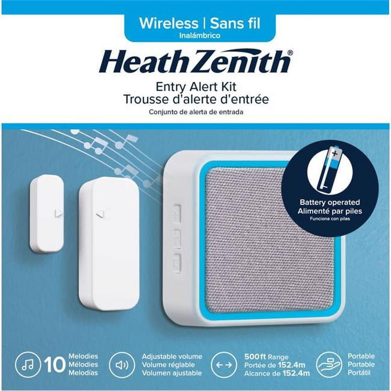 Plastic Wireless Entrance Alert, Gray & White