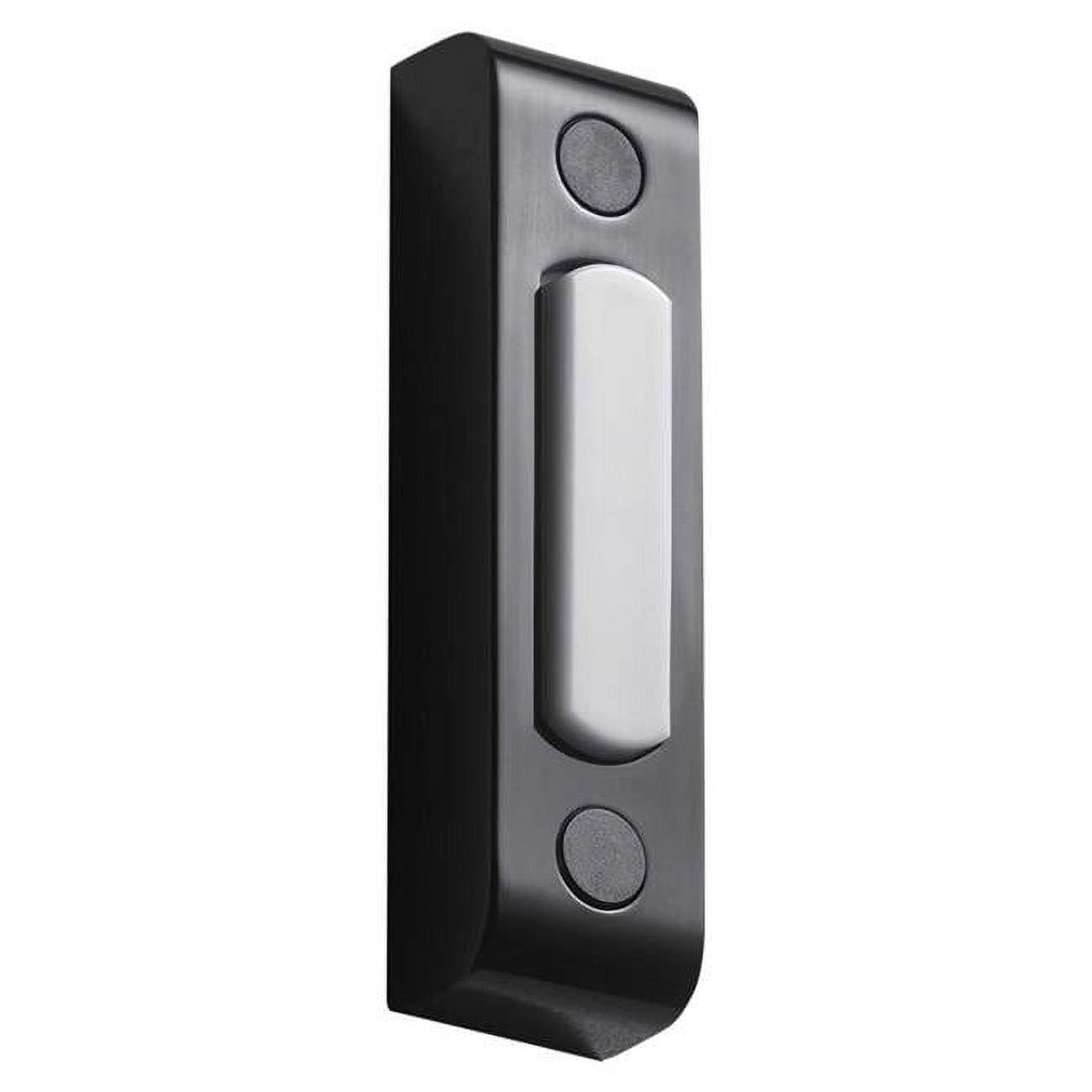 Metal & Plastic Wired Pushbutton Doorbell, Black
