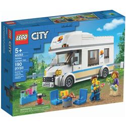Picture of LEGO 9901596 Plastic City Holiday Camper Van&#44; Multi Color - 190 Piece