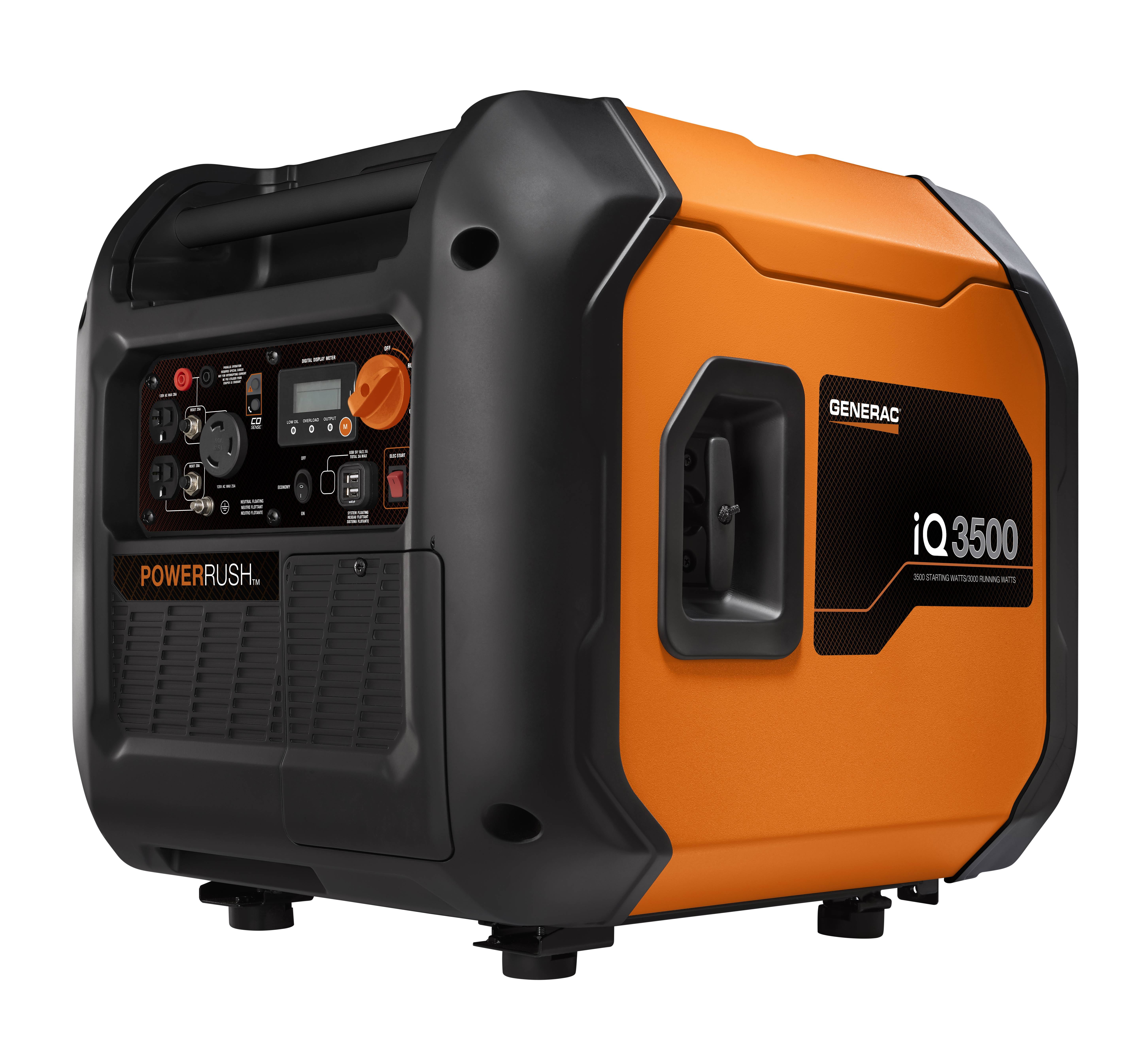 Picture of Generac 3014472 3300W 120V PowerRush Gasoline Portable Inverter Portable Generator&#44; Black & Orange