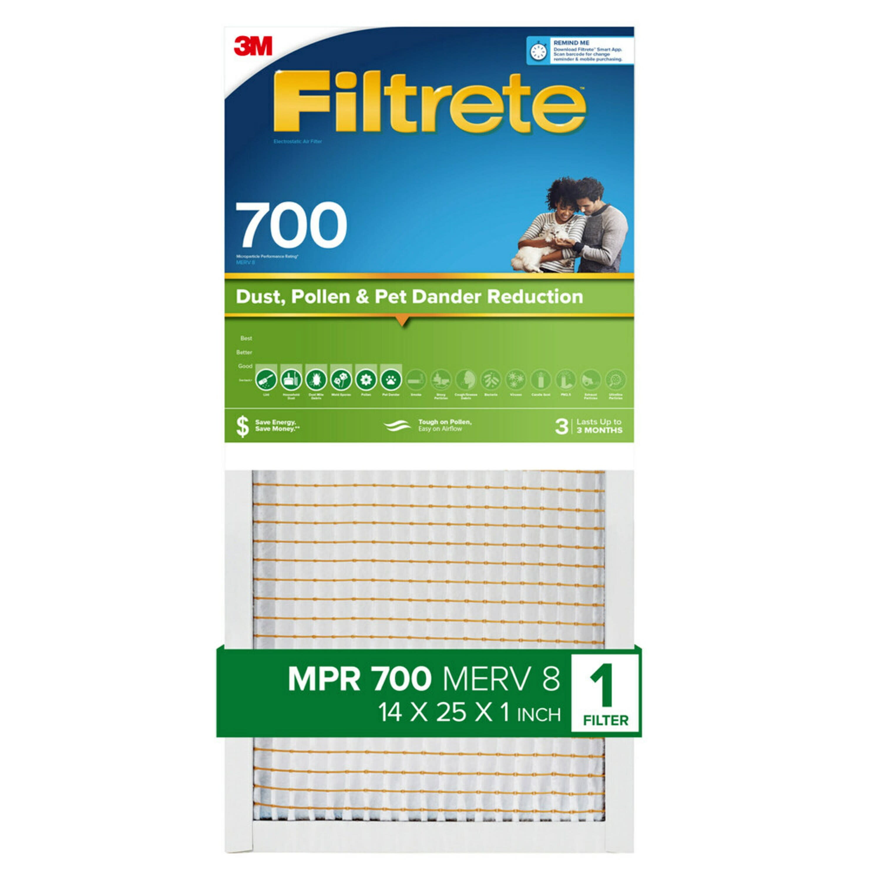 Picture of Filtete 4021893 14 x 24 x 1 in. Fiberglass 8 Merv Pleated Air Filter - Pack of 4