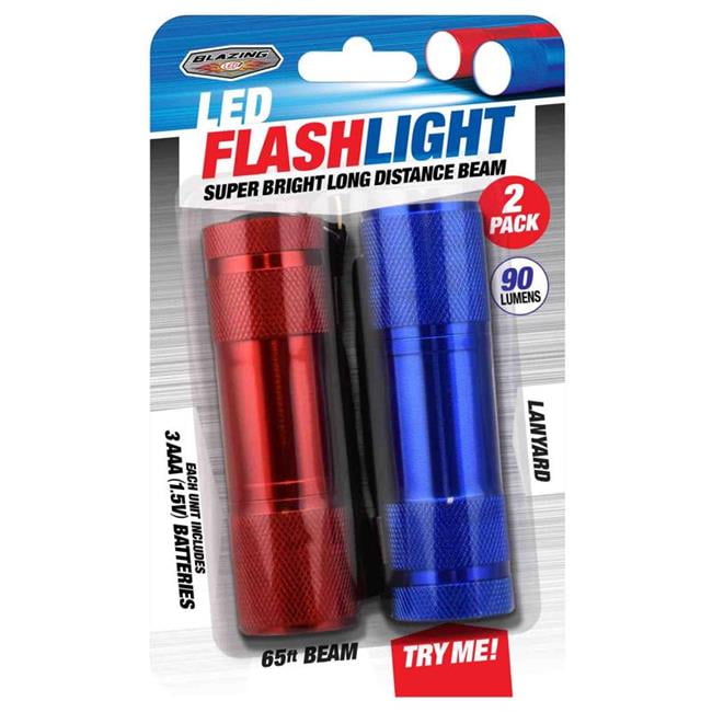 Picture of Blazing LEDz 9090627 90 Lumen LED Flashlight AAA Battery&#44; Assorted Color - Pack of 2