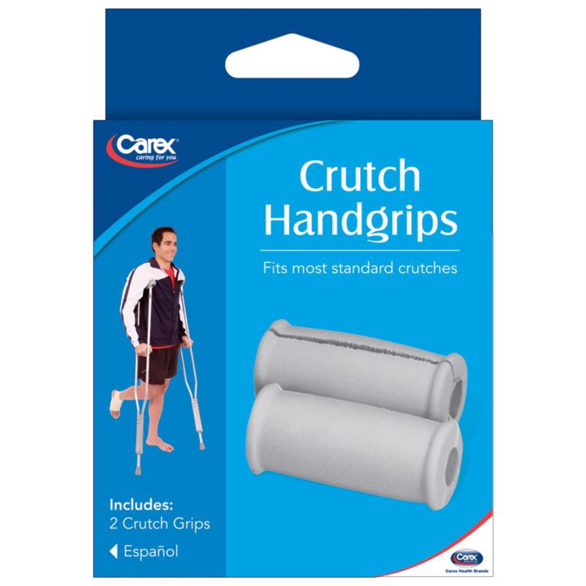 Picture of Carex Health Brands 4024496 Rubber & Stainless Steel Crutch Handgrips&#44; Gray