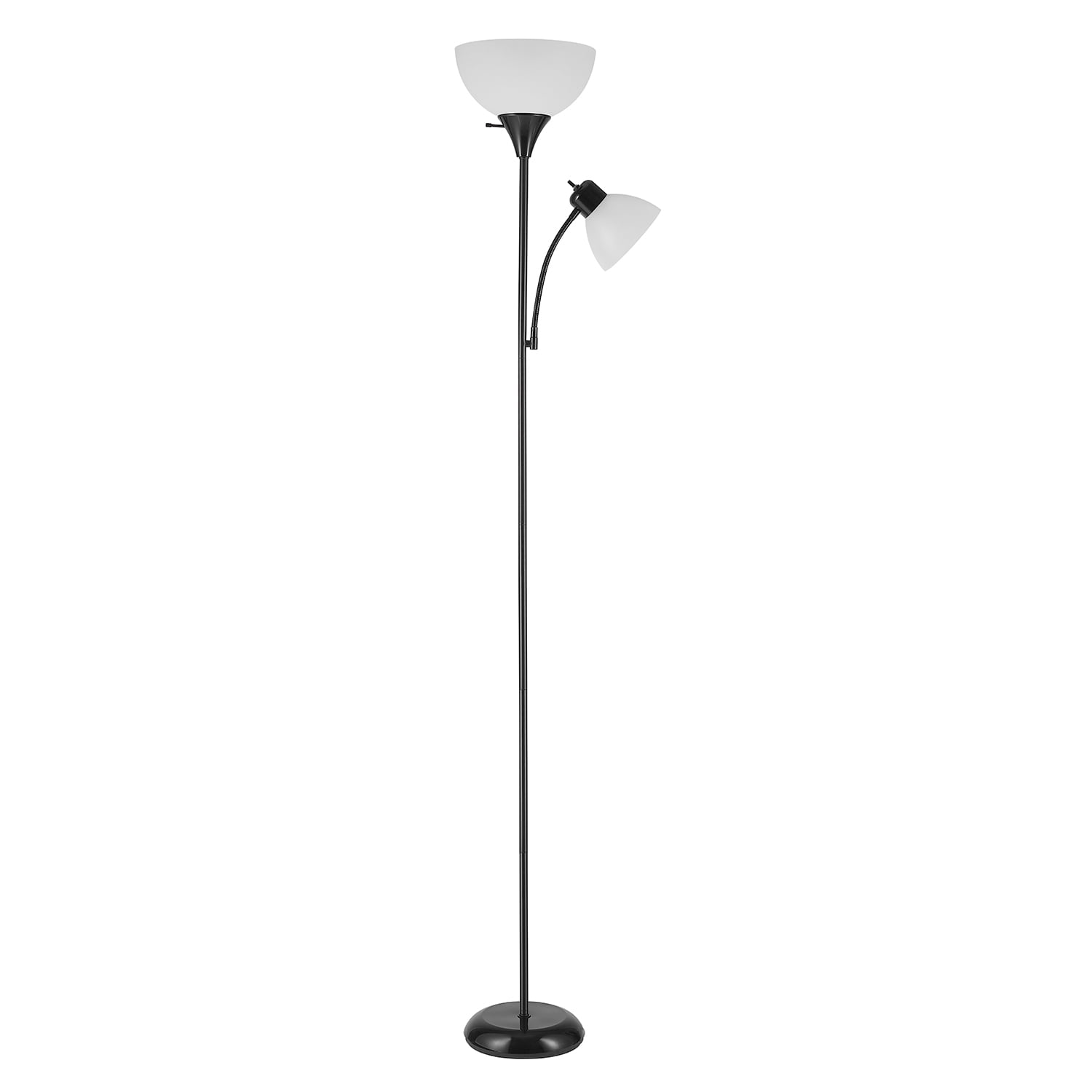 72 in. Delilah Flo Lamp, Matte Black & White - Pack of 2