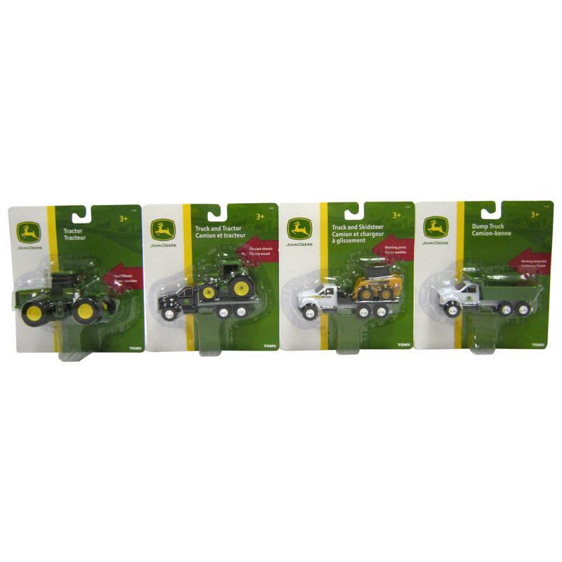 9089338 John Deere Die Cast & Plastic Toy Trucks, Assorted Color - Pack of 8
