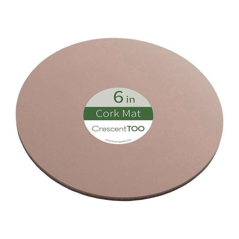 7029748 6 in. Cork & Plastic Planter Mat, Natural - Pack of 25