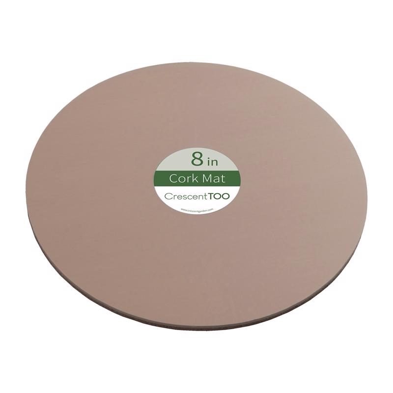 7029751 8 in. Cork & Plastic Planter Mat, Natural - Pack of 25
