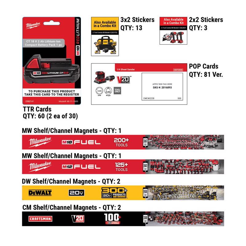 9090240 48 x 4 in. Tools POP Card Kit
