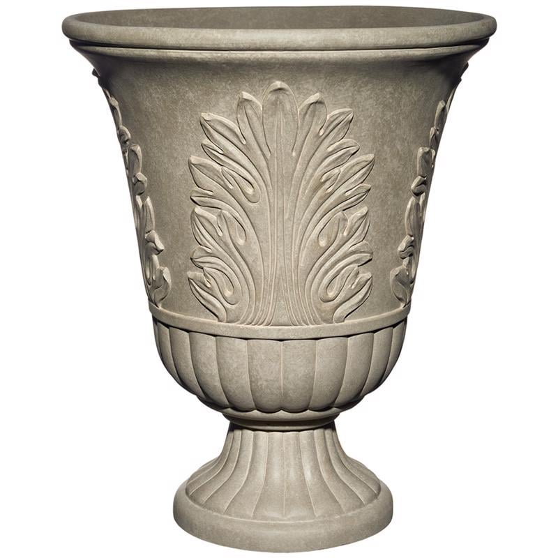 7030296 19 x 16 in. Plastic Larissa Urn Planter, Sand
