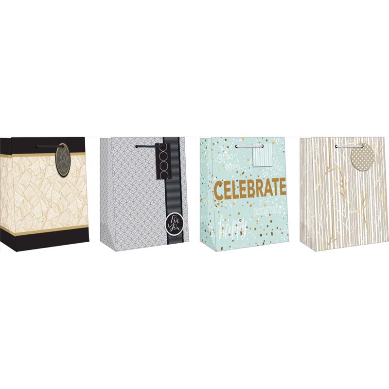9093169 General Formal Designs Gift Bag, Assorted Color - Medium - Pack of 12