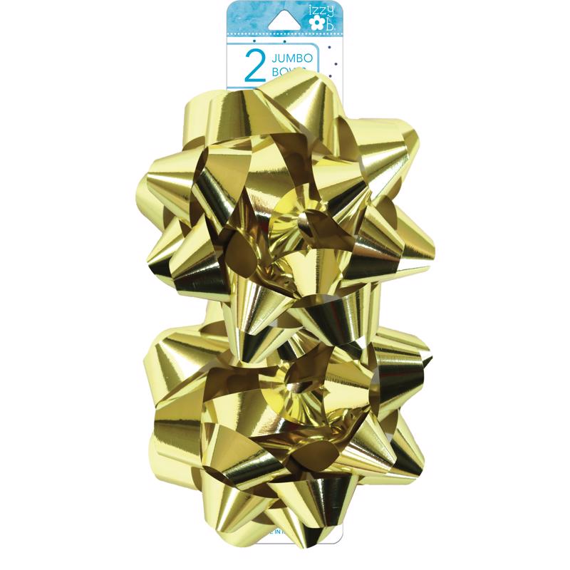 9093155 Izzy OB Jumbo Bows, Gold - Pack of 6