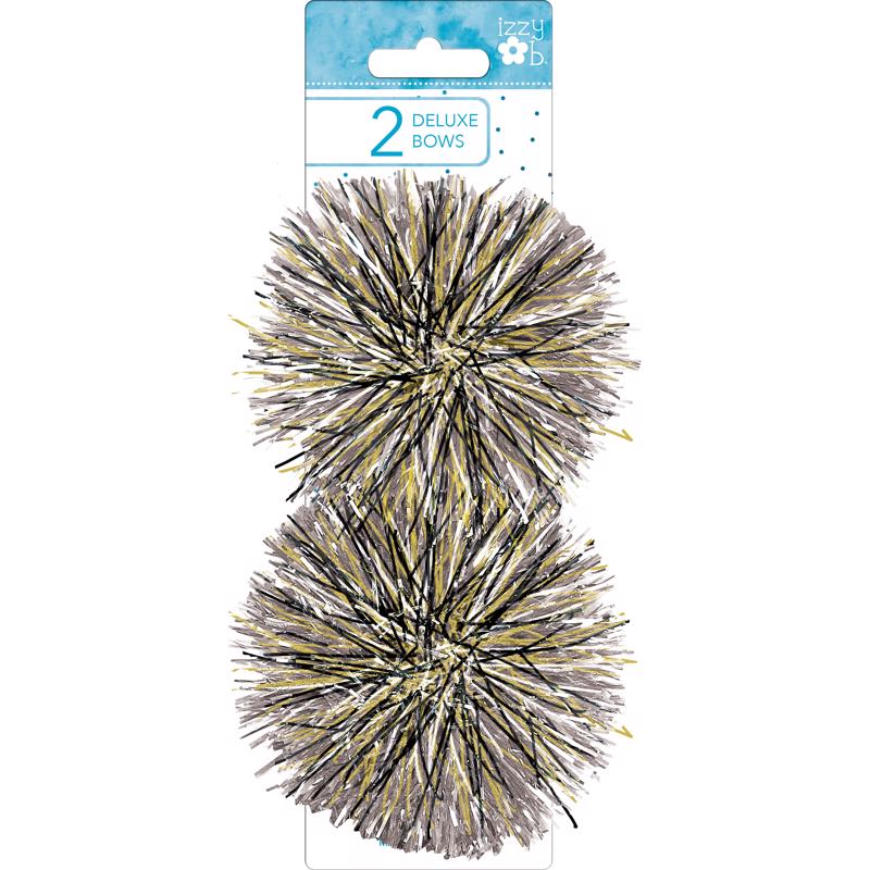 9093157 Izzy OB Pearl & Black Firework Bows, Multi Color - Pack of 6