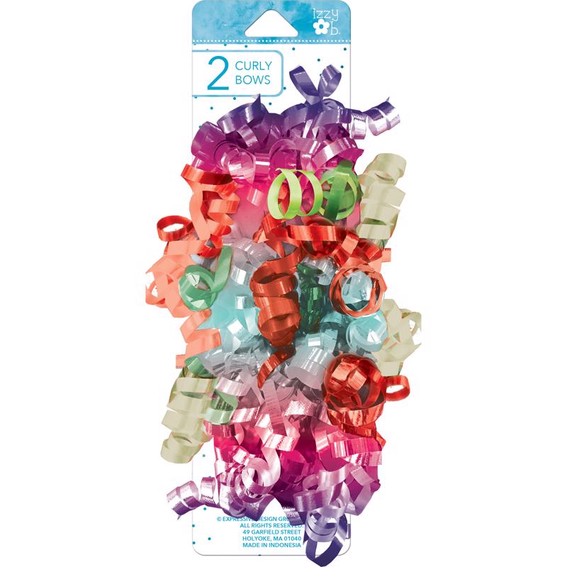 9093161 Multi Color Bright Curly Bows - Pack of 6