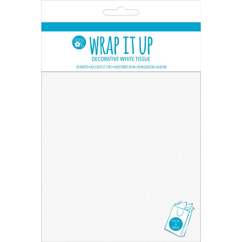 9093424 White Decorative Tissue Paper - Pack of 6
