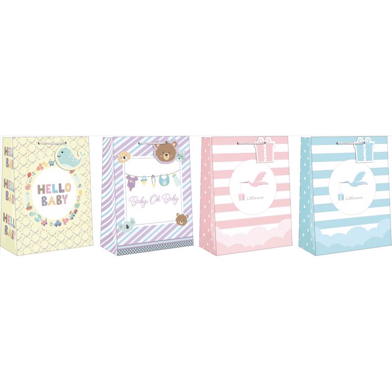 9093174 Baby 2 Gift Bag, Assorted Color - Pack of 12