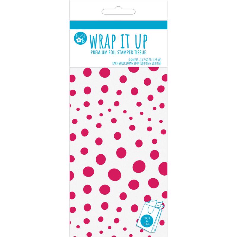9091777 White Fuchsia Tissue Paper - Pack of 6