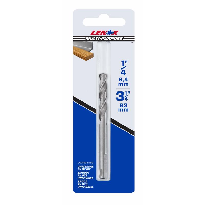 LENOX 1/4 in. High Speed Steel 3-1/4 in. L X 1/4 in. D Hole Saw Pilot Bit