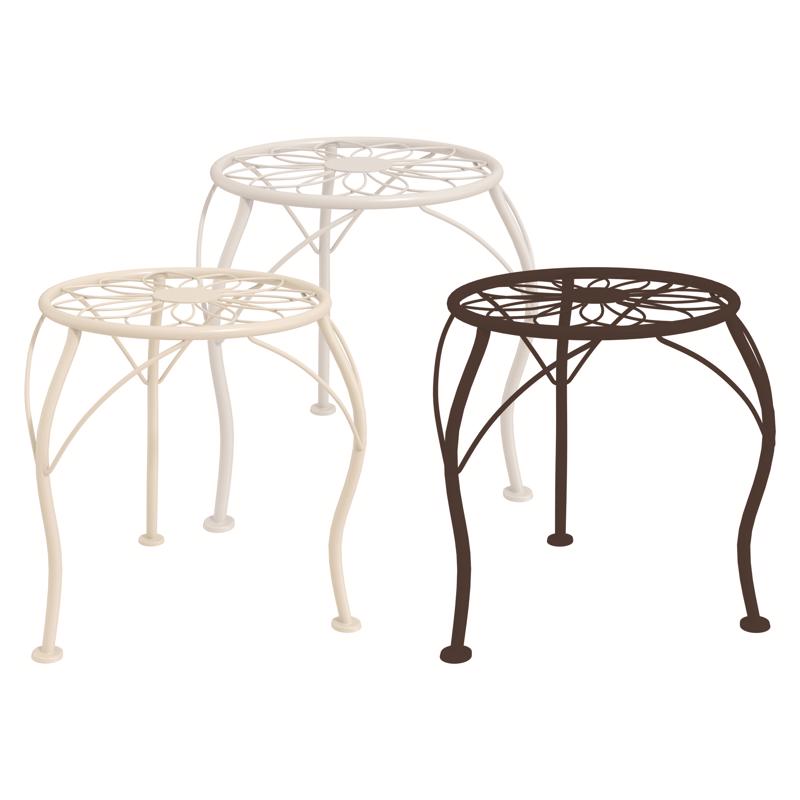13.3 in. Multi Color Cast Iron Plant Stand - Pack of 3