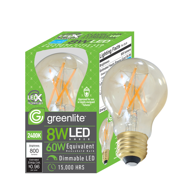 3002725 60 watt Amber Equivalence A19 E26 Medium LED Bulb