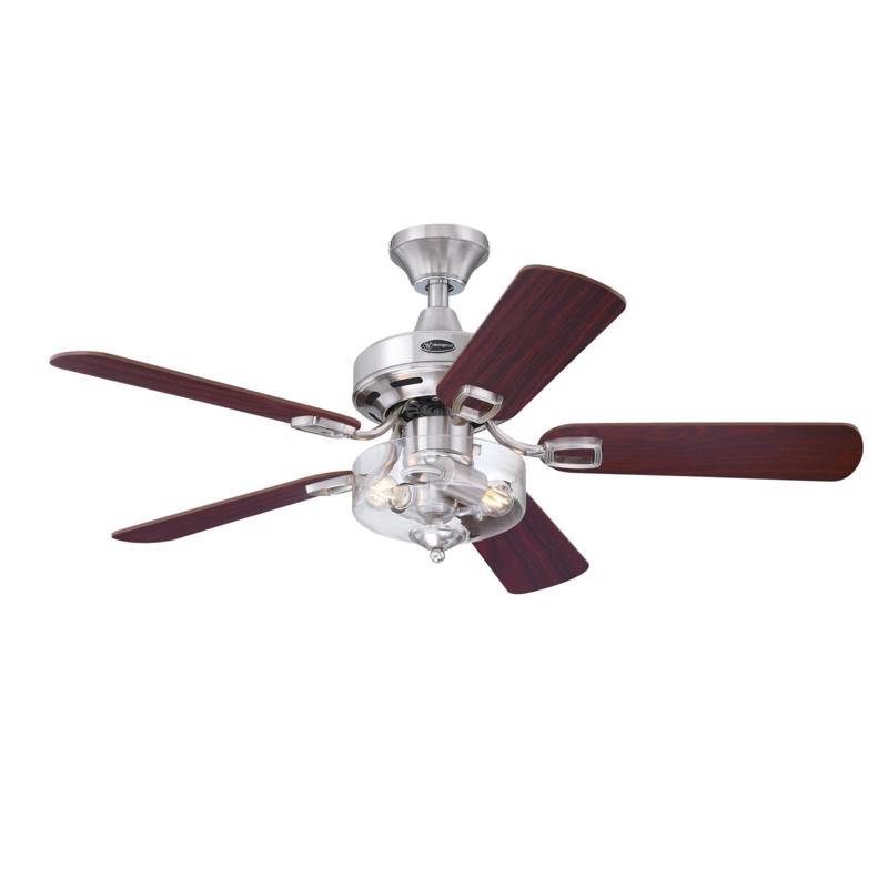 Picture of Westinghouse 3014478 42 in. Richboro SE Brushed Nickel Brown LED Indoor Ceiling Fan
