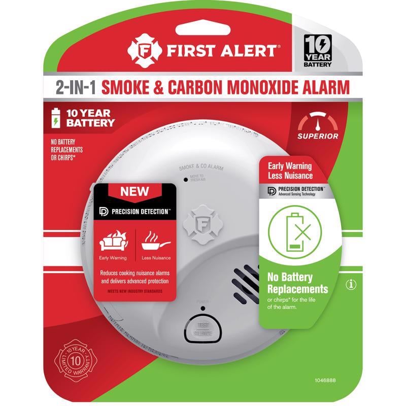 5050136 10 Year Battery-Powered Ionization Smoke & Carbon Monoxide Detector -  First Alert