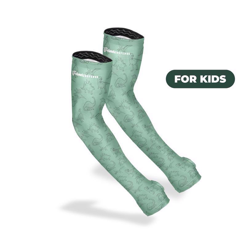 7035461 Medium Polyester & Spandex Dino Green Protection Sleeves