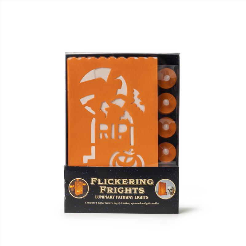 9089334 Halloween White Luminary Pathway Decor - Pack of 12
