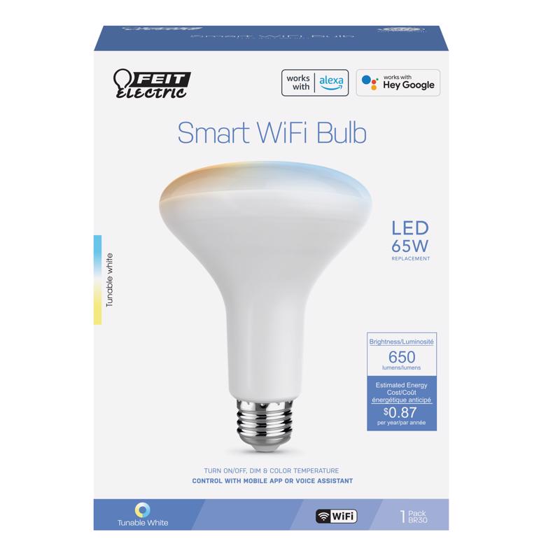 Picture of Feit Electric 3016266 BR20 E26 Medium Smart-Enabled Adjustable 65W Equivalence LED Bulb&#44; White