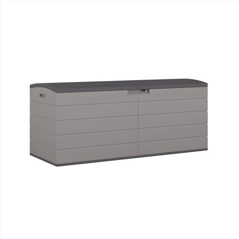 59 x 23 in. 120 gal Plastic Deck Box, Gray