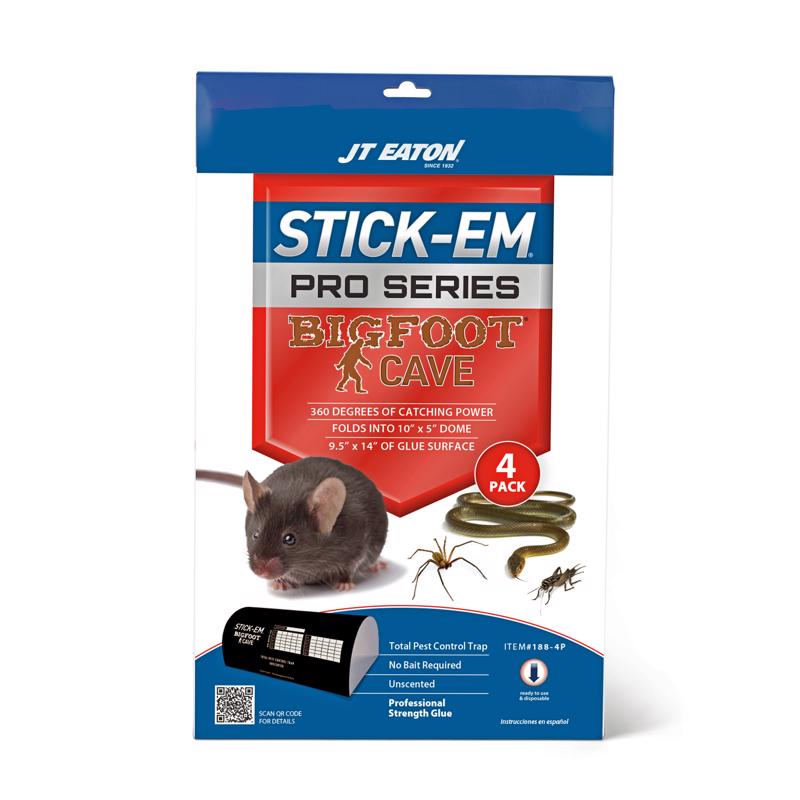 7029604 Stick-Em Pro Series Bigfoot Extra Large Glue Board Trap for Insects, Rodents & Snakes - Pack of 4 - Case of 12