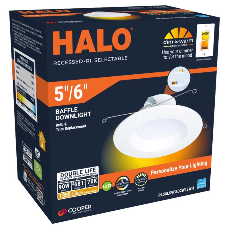 Picture of Halo 3016394 0.83 in. 90W Retrofit Series LED Dimmable Recessed Downlight&#44; Matte White