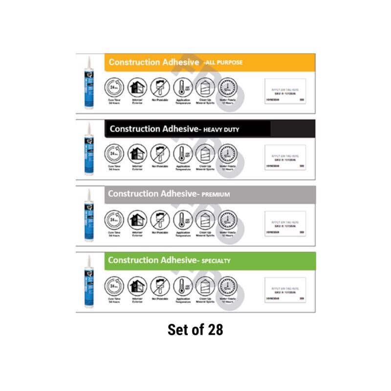9097761 Standard Construction Adhesives Pop Hardware Sign Kit