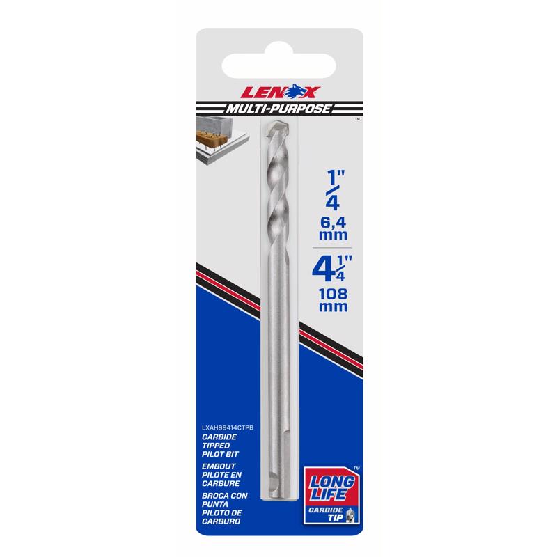 Lenox 4-1/4in Carbide Pilot Drill Bit - LXAH99414CTPB