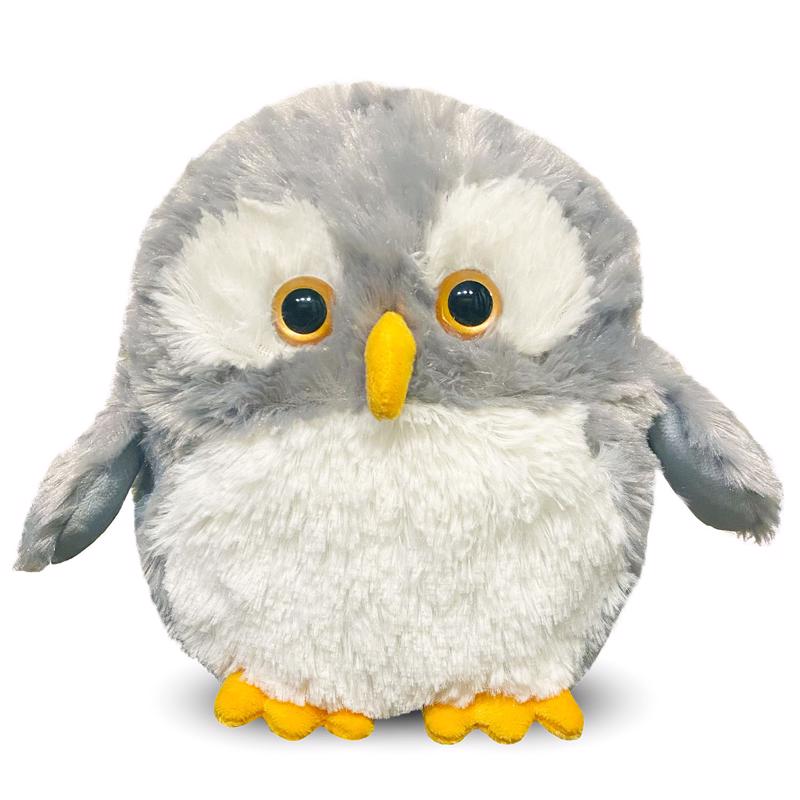 Owl Plush Toy - Gray & White - Set of 6 - Soft & Cuddly