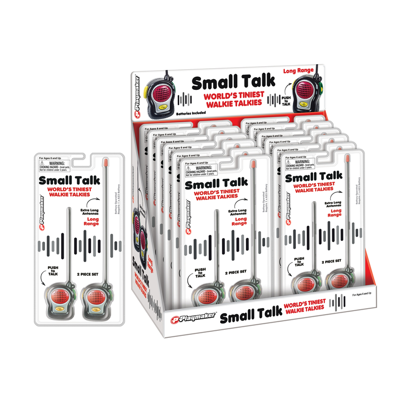 9068705 Metal Small Talk World Tiniest Walkie Talkies Toy, Red & Silver - 2 Piece - Case of 12