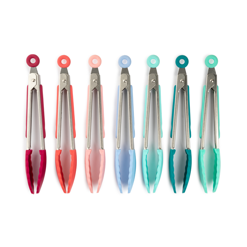 Picture of Core Kitchen 6036927 Silicone & Stainless Steel Mini Locking Tongs, Assorted Color - Case of 18