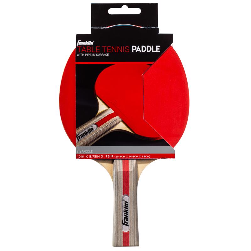 8101999 Red Flared Handle Rubber Face Table Tennis Paddle