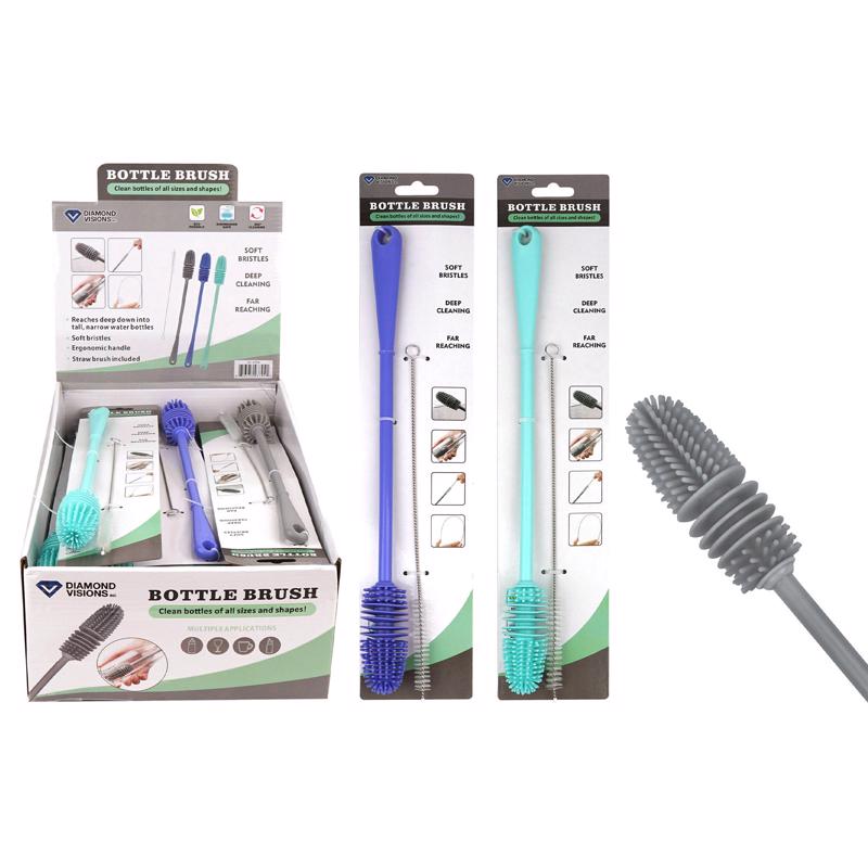 1035235 2 in. Medium Bristle Plastic Handle Bottle Brush, Assorted Color - Pack of 20